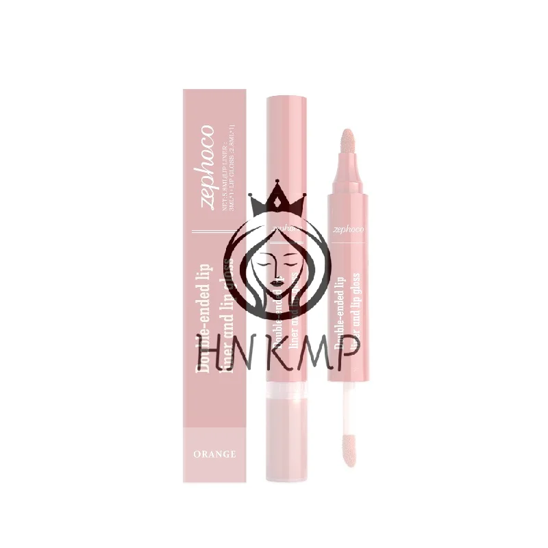 Double Headed Liquid Lip Gloss Pen Ultra Pigmented Lip Oil Liner Comfortable All Day Wear