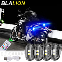 BLALION Car Motorcycle RGB Strobe Lights 8 Colors LED Flash Position Wireless Light Aircraft Airplane Helicopter Warning Lights
