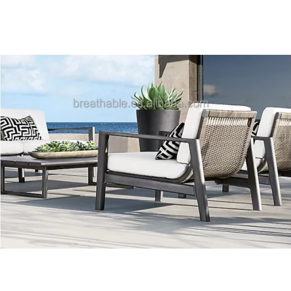 

Modern Outdoor Outside Furniture Mixed Materials Rattan Weaving Aluminum Frame Metal Sofa Set Designs