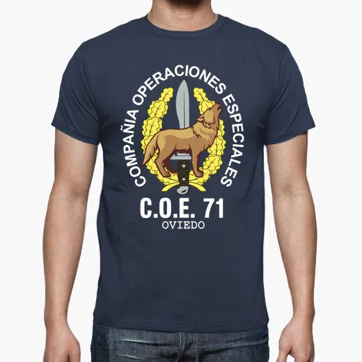 Spanish Legion COE 71 Oviedo Mod 2 Special Operations Emblem T-Shirt. Summer Cotton O-neck Men\'s Short Sleeve T-Shirt New S-3XL