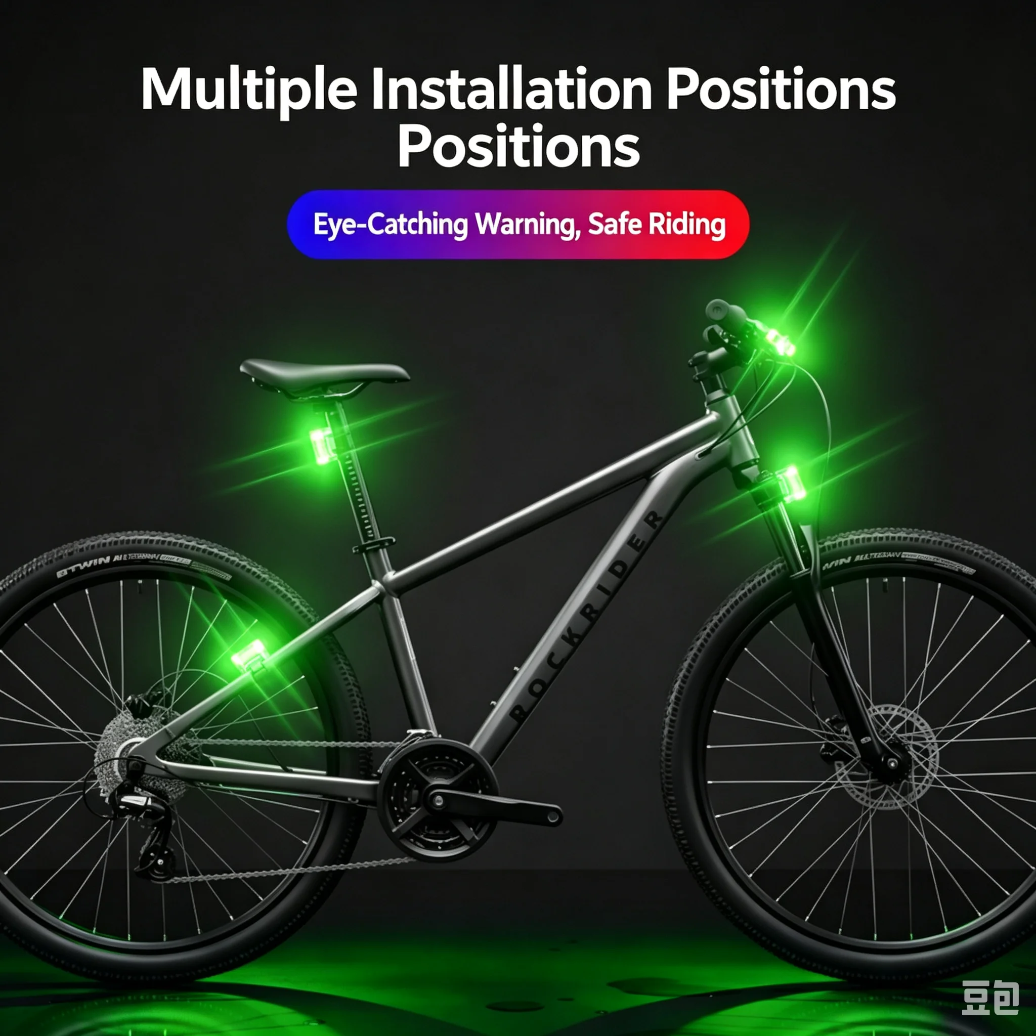 Electric Scooter Warning Light RGB Multicolor LED Safety Lamp Type‑C Rechargeable 23 Modes Decorative Taillight for Scooter