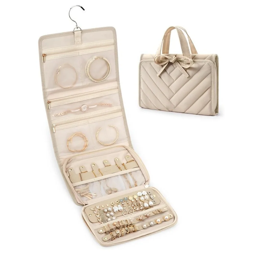 

Дорожный футляр для ювелирных изделий большой емкости, многофункциональный складной органайзер для ювелирных изделий, портативная сумка для хранения ювелирных изделий