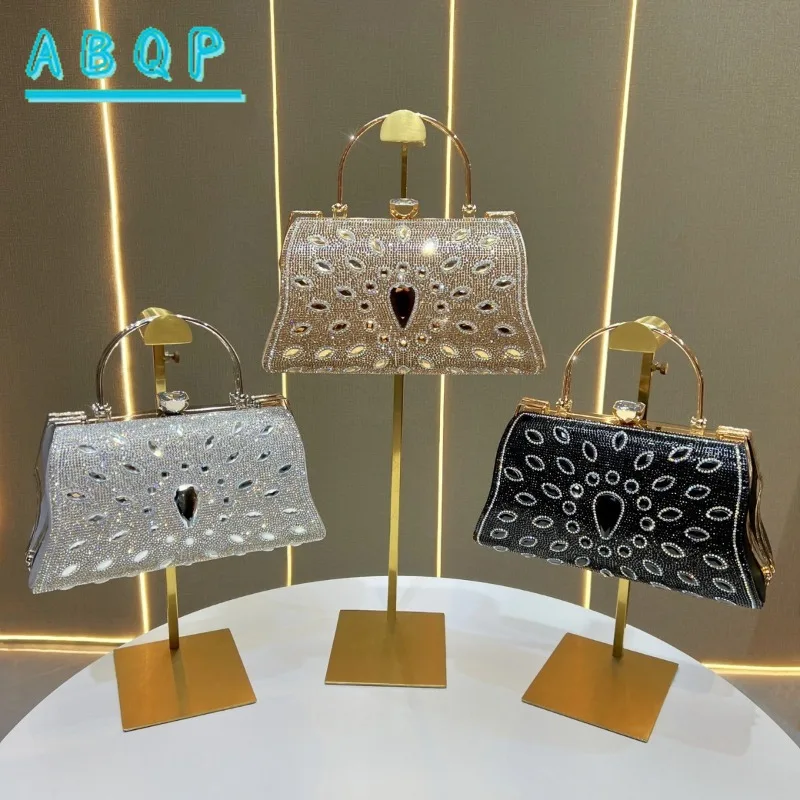 Evening Handbag Luxury Brand Diamond-encrusted Sparkling Dinner Party Handbag Diamond-encrusted Fashionable Women's Shoulder Bag