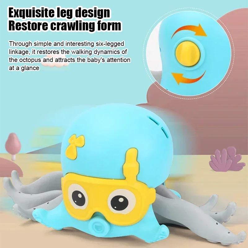 Electric Octopus Interactive Cat Toys for Indoor Cats Smart Kitten Toys Clockwork Rope Pulled Crawl Land Water Pet Exercise Toys