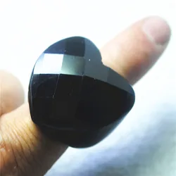 1PC Fashion Men Finger Rings Faceted Heart Surface Sodalite Rose Quartz Black Onyx Crystal