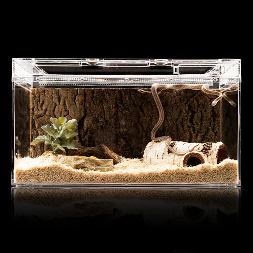 Resin Hideout House Wooden Bark Appearance Pet Supplies Accessories For Lizards Reptiles