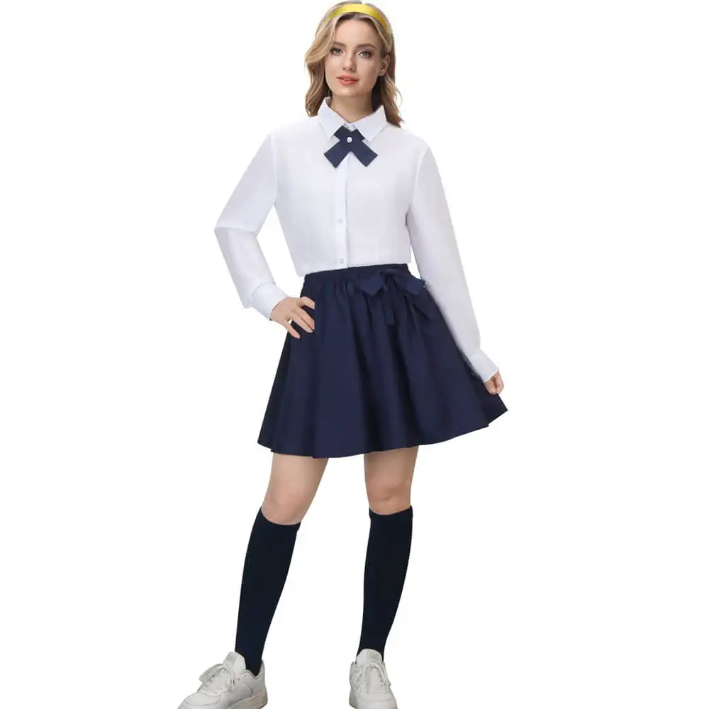 

Gossip Blair Waldorf Girl Cosplay Costume Women's School Uniform Shirt Skirt Headwear Tie Stockings Theme Party Outfit Takerlama