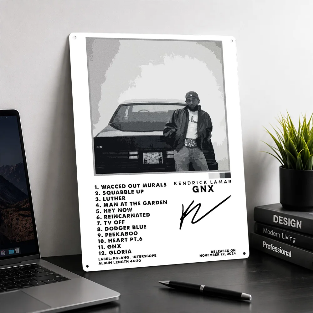 Kendrick Lamar Poster Musical Wall Art Customized Retro Metal Sign for Studio Bedroom Home Decor Music Fan Gift Room Decoration