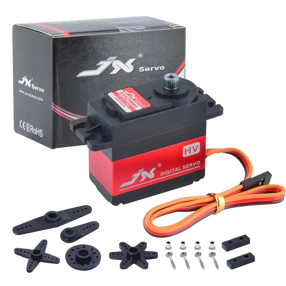 

JX Servo PDI-HV6210MG 11kg 7.4V 120 Degree Angle-Controlled Metal Gear Standard RC Servos Arm For 1/8 1/5 RC Car Crawler Vehicle