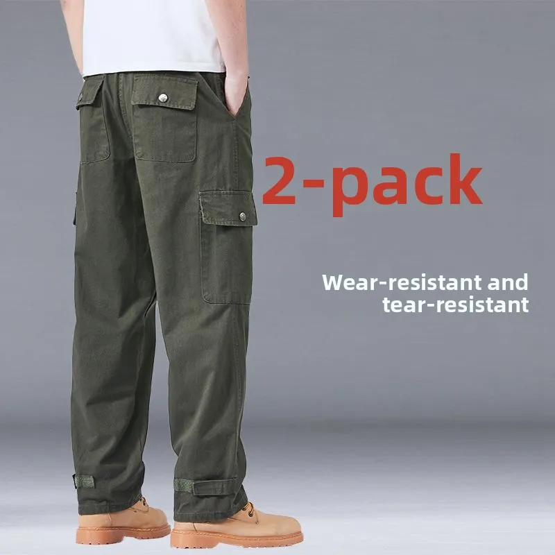 Automne capable ample jambe droite vêtements de travail pour hommes pantalons résistant à l'usure pour le bureau et tenue décontracté jeune énergie Sle