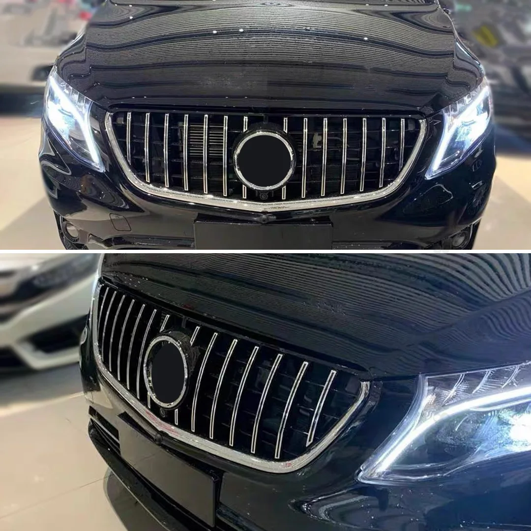 ترقية شبكة المبرد الأمامية على طراز الماس GT، مناسبة لشبكة مرسيدس بنز V-Class W447 2015-2023