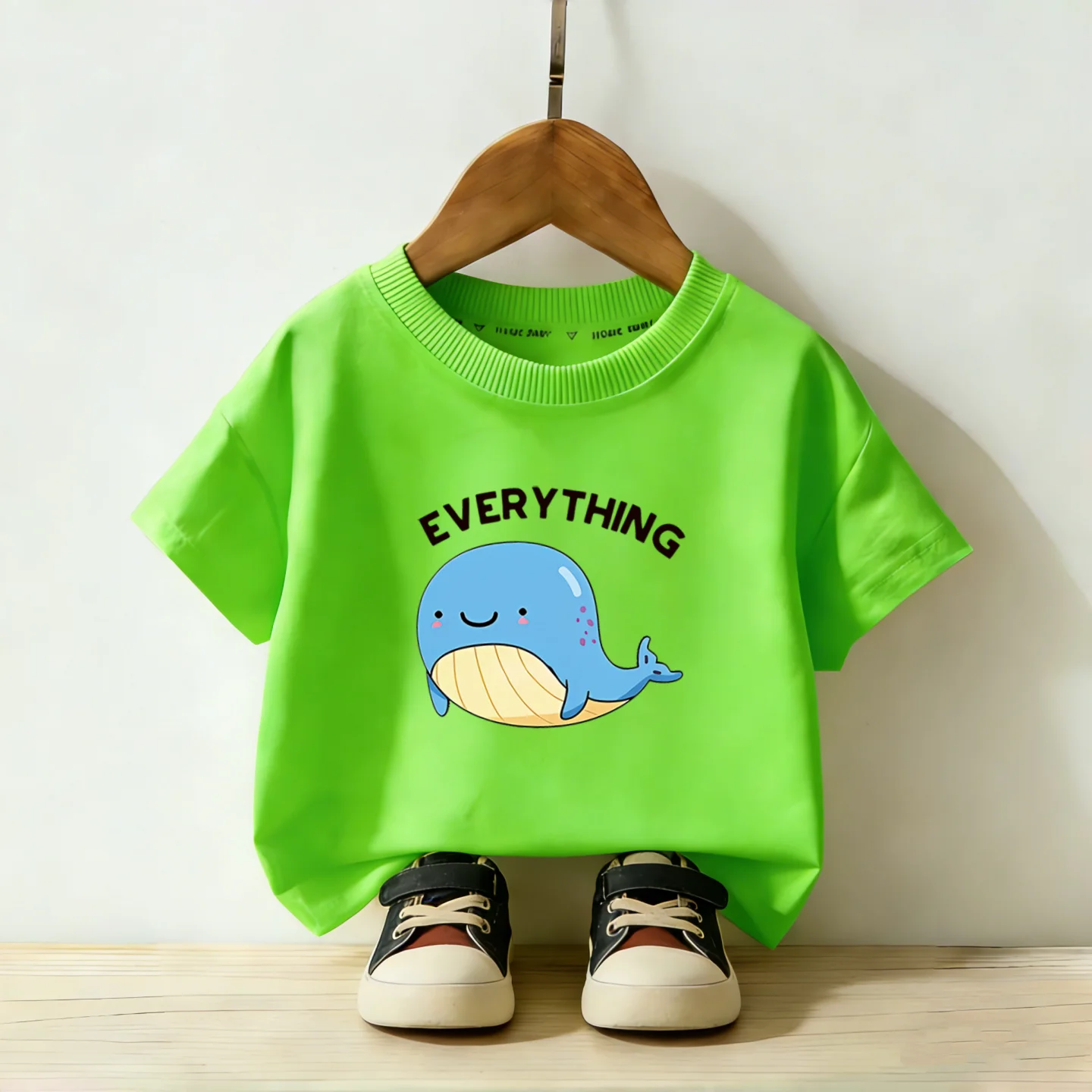 Little Dolphin Letter Printed Super Beautiful Top Summer Children's Thin Top Daily Parent Child Fashion Outing T-shirt