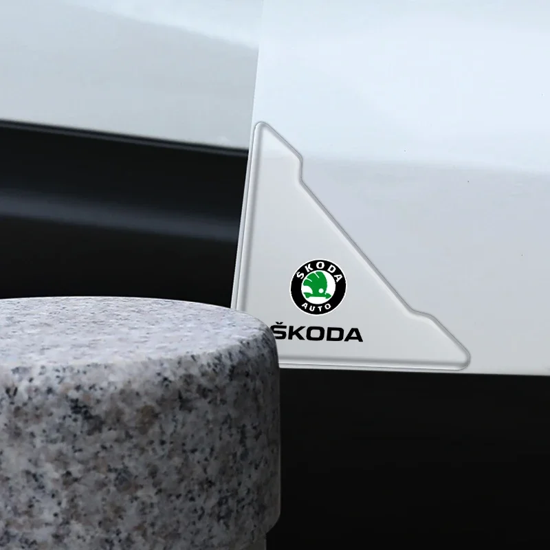 

Car Door Corner Cover Anti-Collision Transparent Sticker Adhesive Rubber Accessories For Skoda Octavia Rapid Kodiaq Karoq Fabia