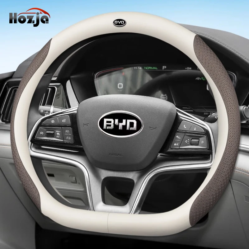 

Car Steering Wheel Cover Microfiber Leather 38cm Non-Slip For BYD YUAN EV PRO 2021 2022 2023 Interior Accessories