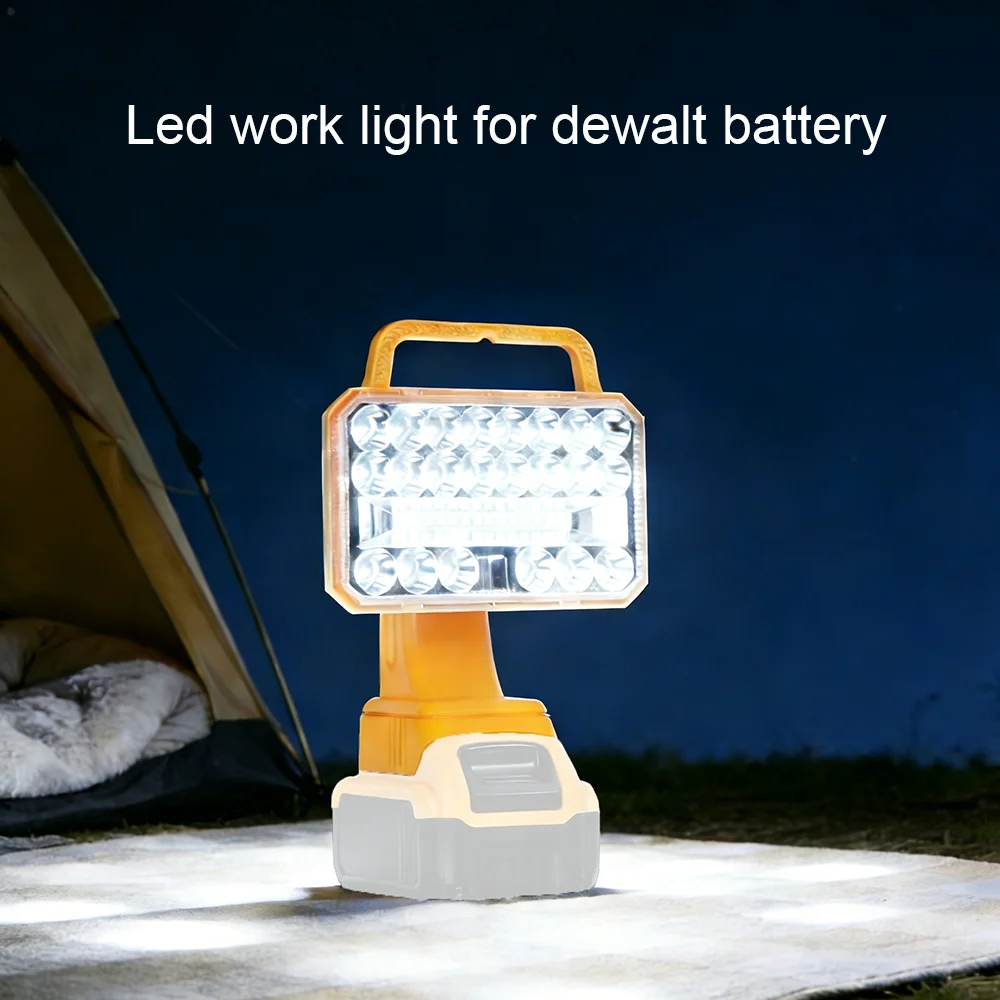 2000LM Light Compatible with Dewalt 20V Max Lithium-ion Battery, 18W Flashlight LED Work Light for Camping, Outdoor, Indoor