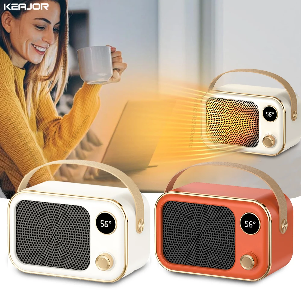 Electric Heater Mini Heating Fans 1200W Portable Hot Air Blower PTC Fan Heater Home Bedroom Office Small Desktop Space Heater