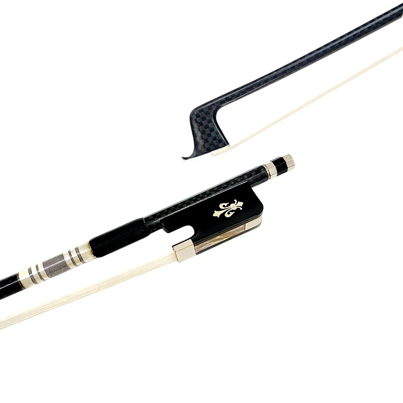 Best powerful New light  black Grid carbon Fiber plaid viola bow ,black/white Horsehair horsetail