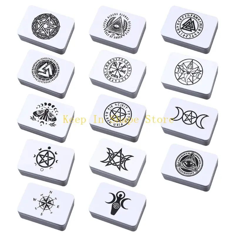 

U1JC Metal Rectangle Organizers Box Playings Card Storage Box Money Coin Carry Box Candy Case Business Tarots Storage Can