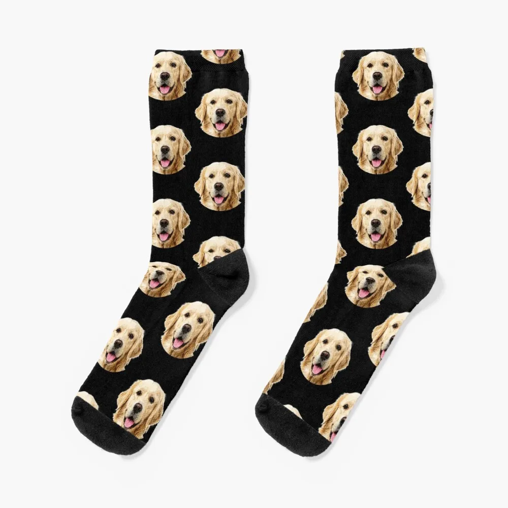 

funny golden retriever face portrait cute golden retriever mom Socks stockings for men Stockings compression