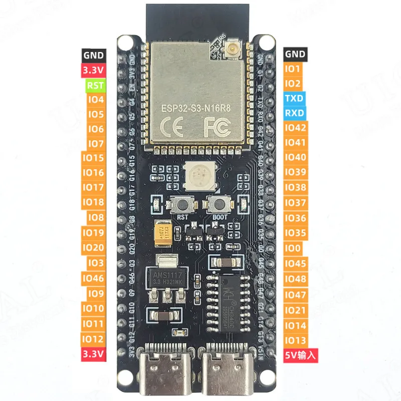 ESP32-S3-DevKitC-1 Development Board BT 2.4G Wifi Module for Arduino 16MB FLASH N16R8 42Pin CH340C Type-C ESP32 S3 8MB PSRAM