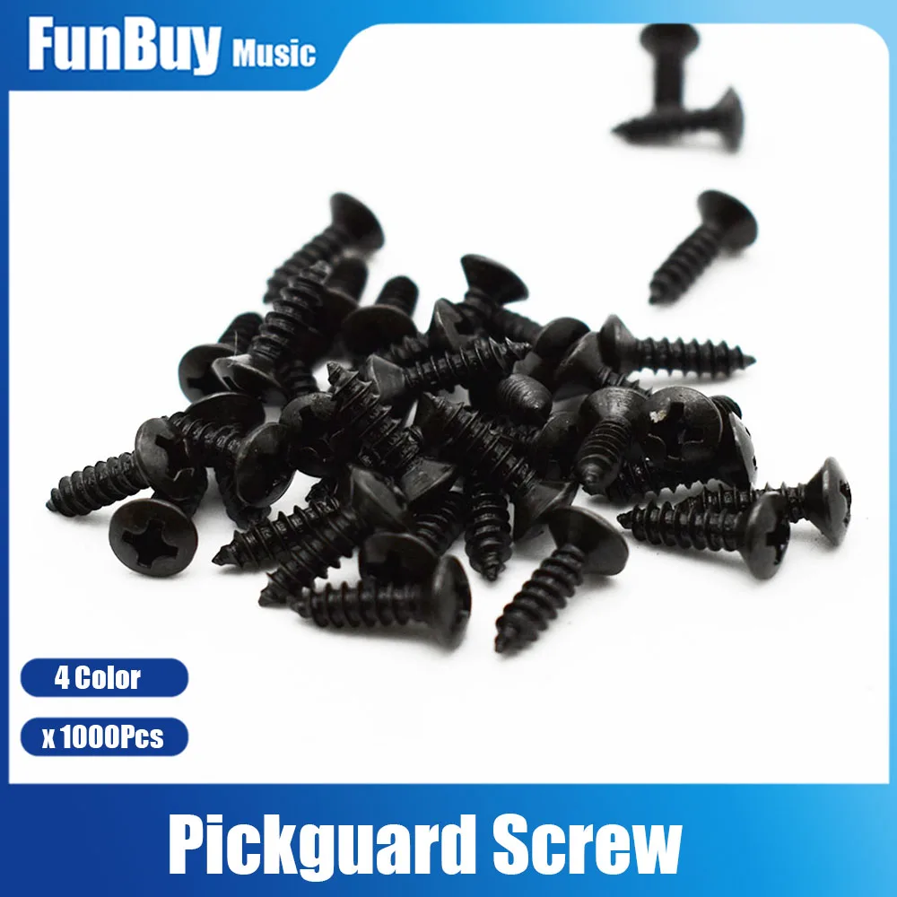 1000pcs Electric Guitar Bass Pickguard Mounting Screws Guitar Parts for ST TL LP SG Guitar 3*12mm Guitar Pick-guard Accessories