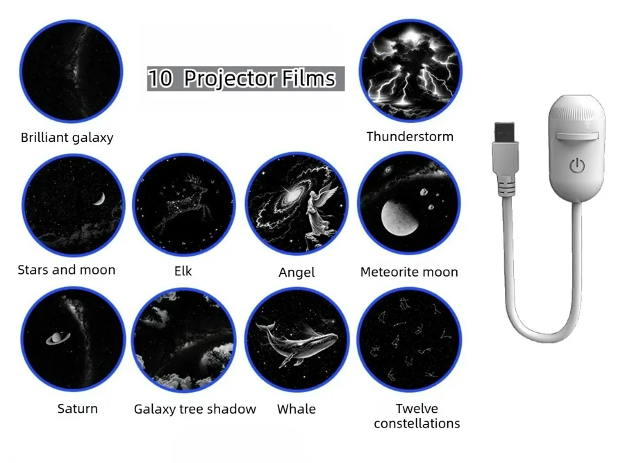 2-in-1 Mini Galaxy Star Projector Nachtlampje – Sterrenhemel sfeerverlichting voor slaapkamer, slaap en decoratie