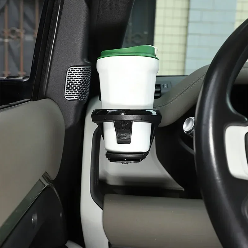 For Land Rover Defender 90 110 130 2020-24 Aluminum Alloy Black Car Dashboard Drink Holder Water Cup Holder Trim Car Accessories