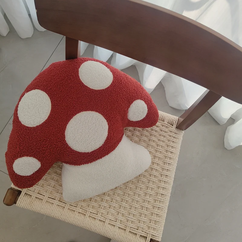 45x40 cm Creatieve Anime Rode Paddestoel Pluche Kussen Leuke Gevulde Knuffels Kussen Kawaii Zachte Kinderen Speelgoed geschenken Home Decor