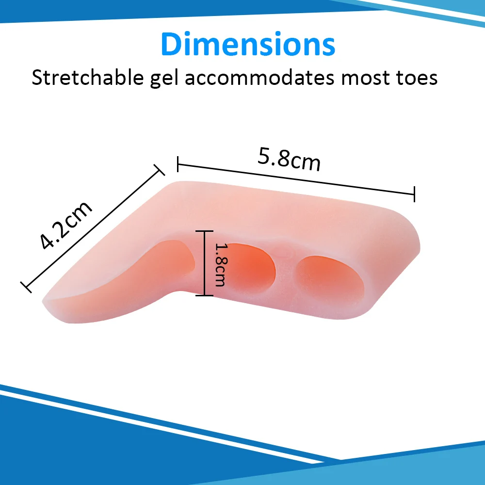 Pexmen 2 unidades/saco três furos separador de dedo mindinho corretor de joanete alívio da dor protetor de dedo do pé espaçador de cuidados com os pés