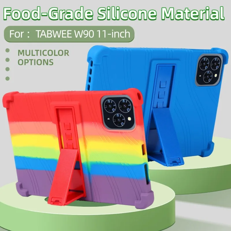 For Tabwee W90 11 Inch Android 15 Tablet protective case, anti drop thick silicone cover Child friendly soft shell