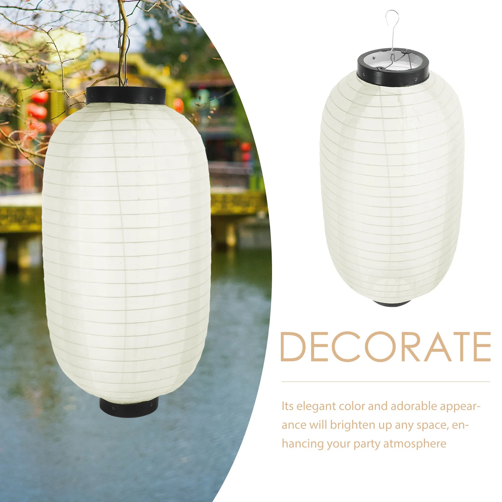 

5Pcs Khaki Silk Lantern 25x45cm Traditional Festival Decorative Hanging Lanterns for Wedding Birthday Party Celebrations