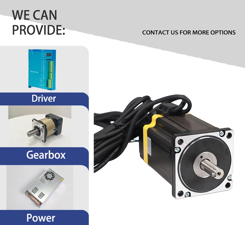 Controlador de Motor paso a paso híbrido bifásico de circuito cerrado Nema 34 de 86mm de alta calidad precio 1,8-8,5 N.m Motor paso a paso