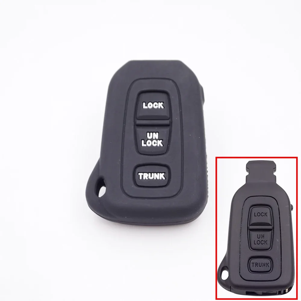 Cocolockey Silicone Car Key Cover Shell Fob Case dla 2002-2006 Lexus LS430 3Button Smart Prox Enter Car Remote Key Fob