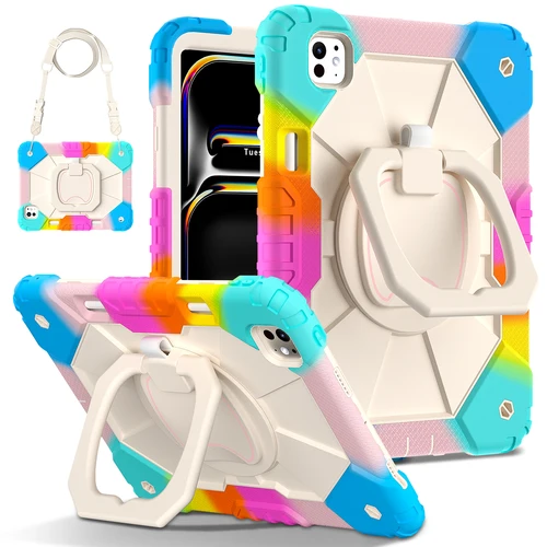 Imagen 1 del producto Funda armadura para iPad de 10. a generación, 10,9, 2022, Mini 7/6, soporte para niños, funda para tableta a prueba de golpes para iPad Air 5/4 10,9 Pro 11 1/2/3/4th