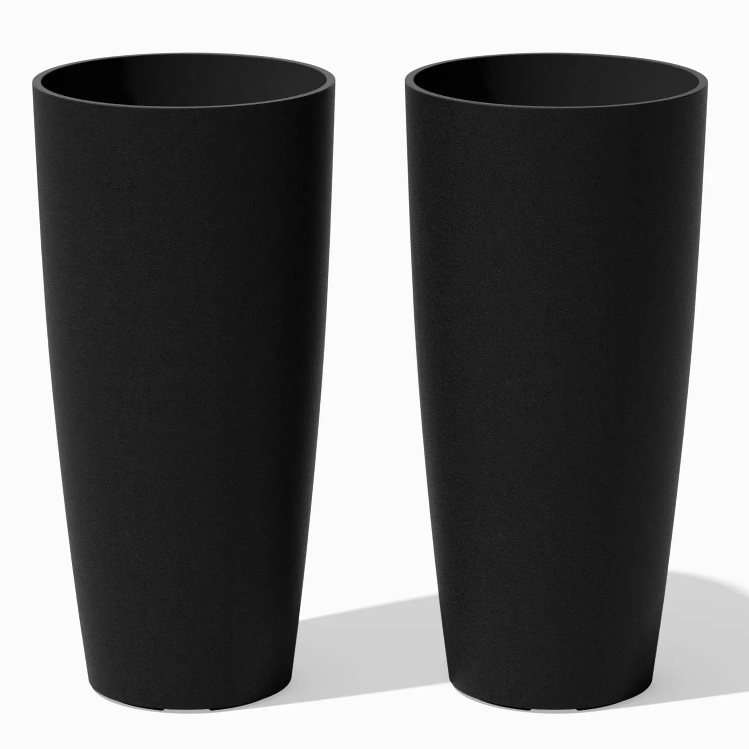Mason Series Vega Planter - Tall Round Outdoor Planter with Shelf