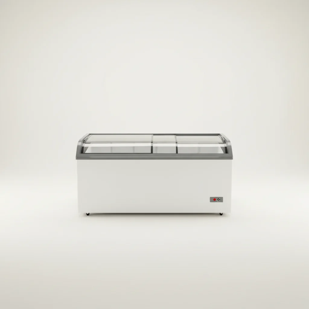 Hot Sale Wholesale CE 608L Sliding Glass Door Static R290 Chest Freezer ≤-18℃ Deep Freezer for Supermarket