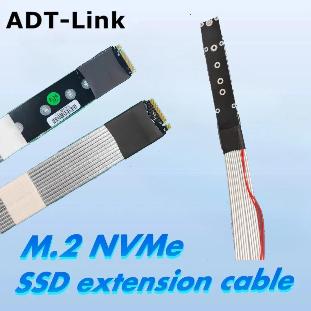 

ADT-Link M.2 NVMe SSD GEN 5/4 PCIE 4.0/5.0 x4 Riser Cable M.2 NVMe 2280 22110 Ultra SSD Card Extension For SSD Solid State Drive