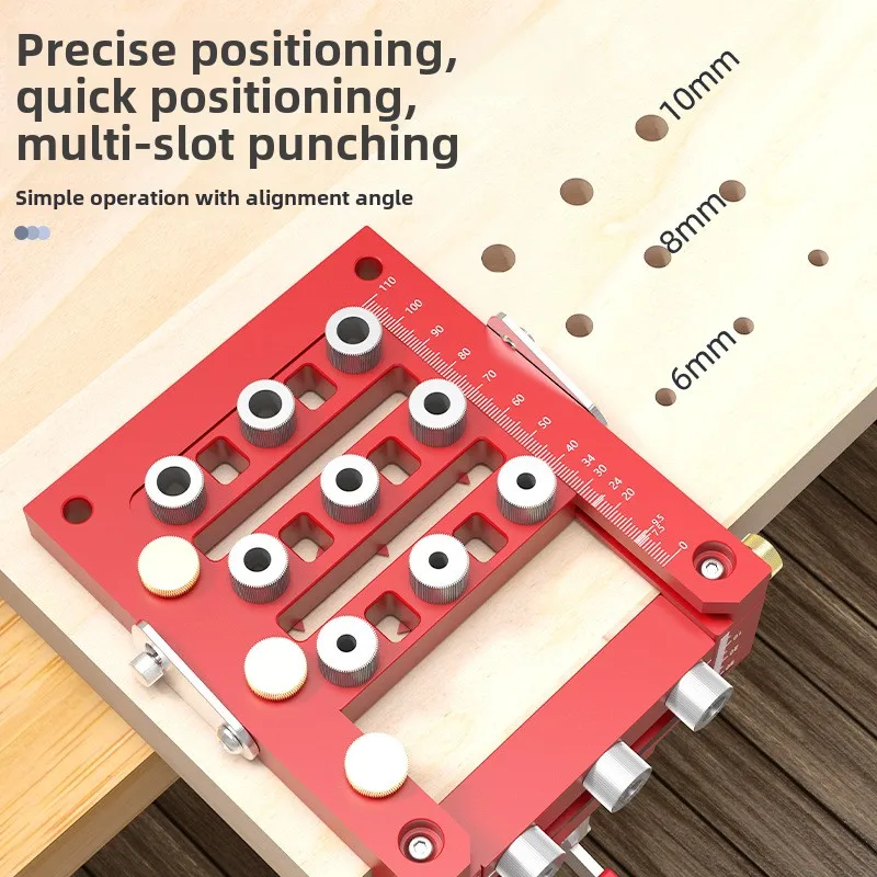 New Woodworking 3-in-1 Hinge Positioning Punch Furniture Accurate Punching Rapid Positioning with Scale Adjustable Drilling Tool