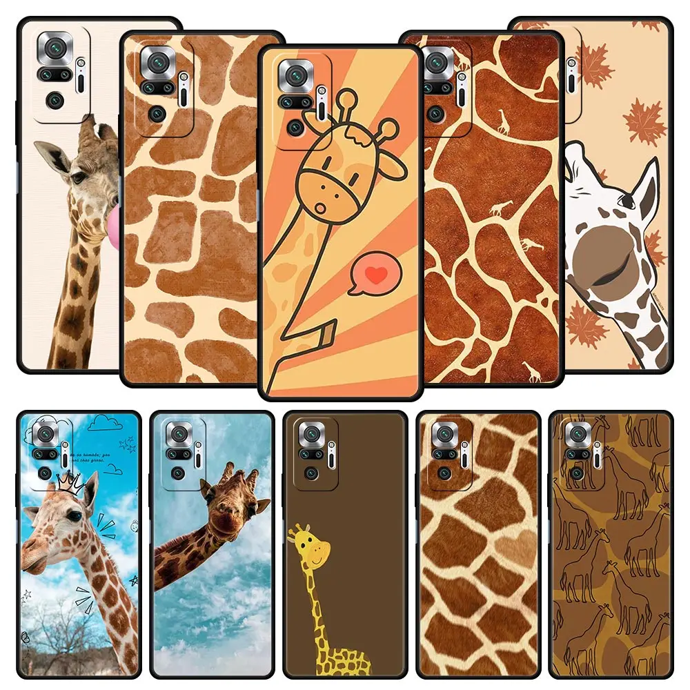 Phone Case For Xiaomi Redmi Note 14 13 12 5G 11 10 Pro Plus 4G 9S 9 14C 13C 12C 10C 9C 9A Soft TPU Cover giraffe illustration