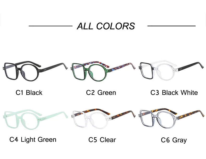 Oec cpo quadratische Brille Frauen Männer Mode klare Brille optische Brille Rahmen Persönlichkeit runde transparente Linse Spektakel – Detail 4