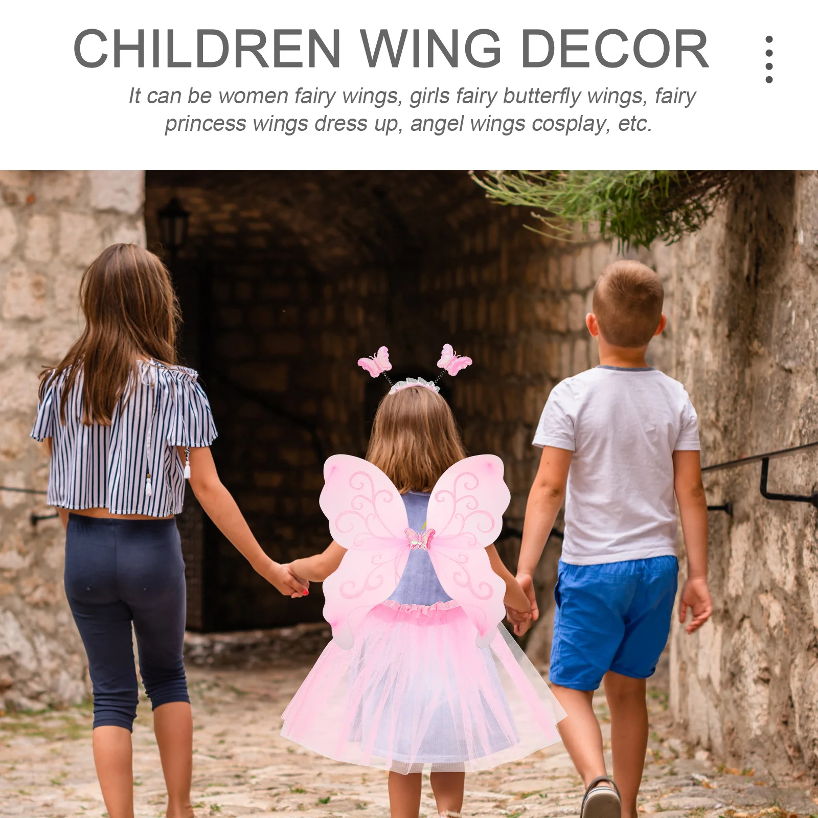 

4Pcs Children's Fairy Wings Angel Butterfly Costume Props Pink Blue Purple Red Accessories for Girls Party Role Play