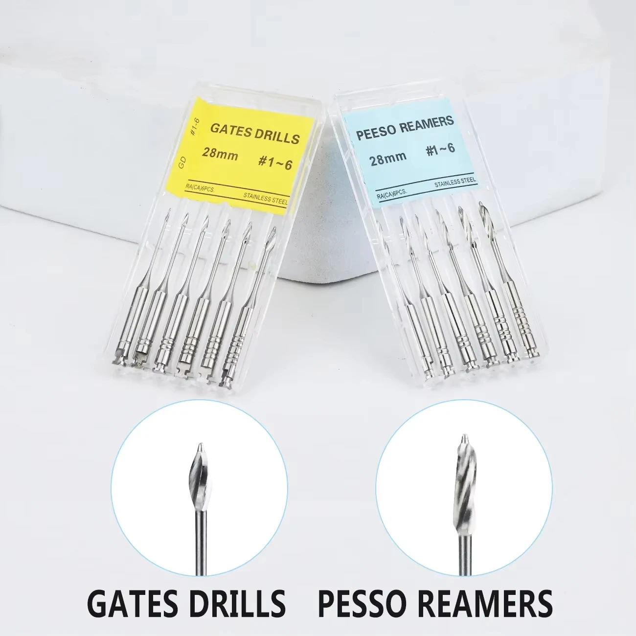 5 x 6pcs/Pack Dental Peeso Reamer Gates Drills 28mm 32mm Endodontic Reamers Drill Burs Endo Files Engine Use Dentist Materials