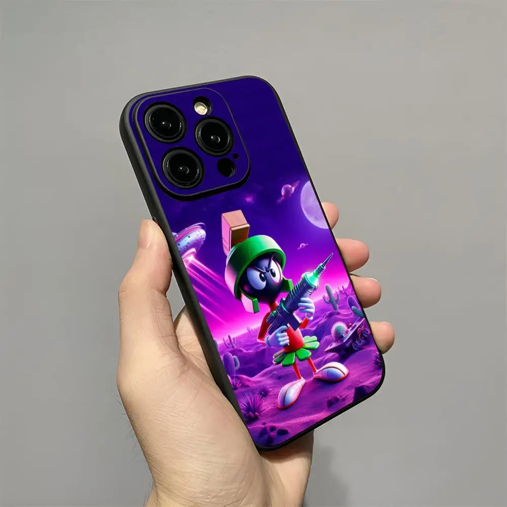 1-PC Game Aboust M-Marvin The Martian MINISO Phone Case For Iphone 16 15 14 13 11 12 Pro Max Xr X Xs 8 7 Plus Black Soft