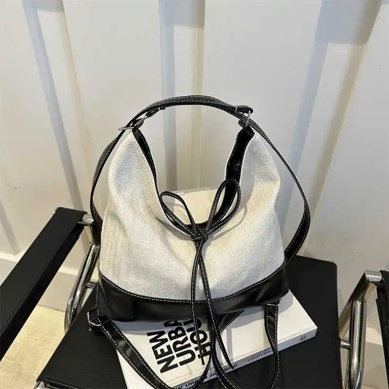 Large Capaci Canvas Tote Bag Women's 2024 New Early Autumn Single oulder Slant Cross Bag High-End Casual Commuting Tote Bag