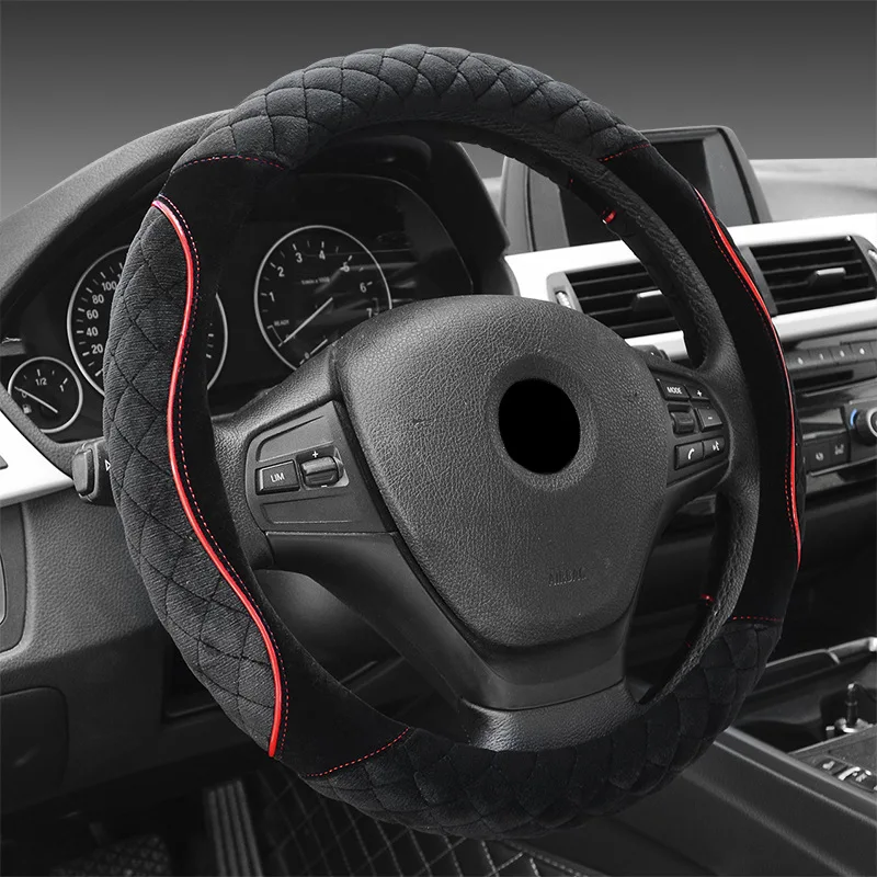 

38cm circular Plush car steering wheel cover Plush short velvet handlebar cover Keep warm and slip resistant in winter