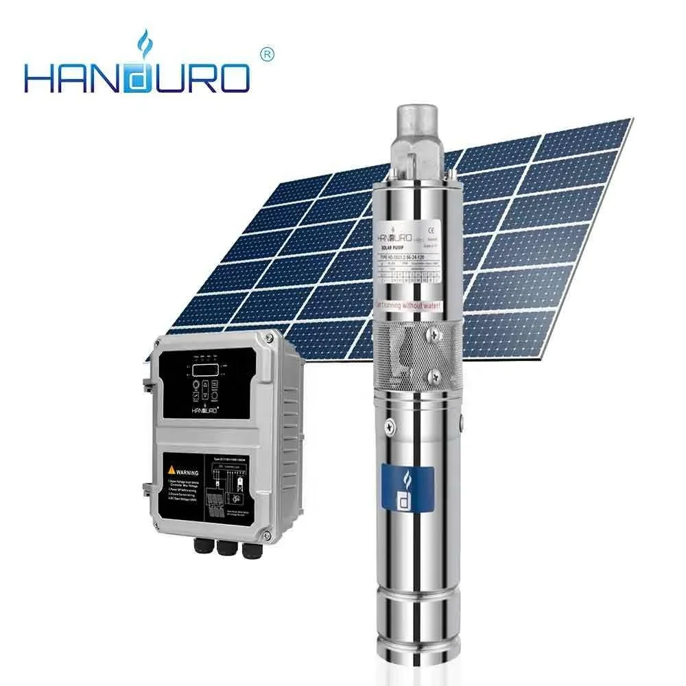 Handuro 3inch 77m Agriculture Screw Solar Energy System Water Pump Solar Power Dc Submersible Borehole Water Pump For Deep Well