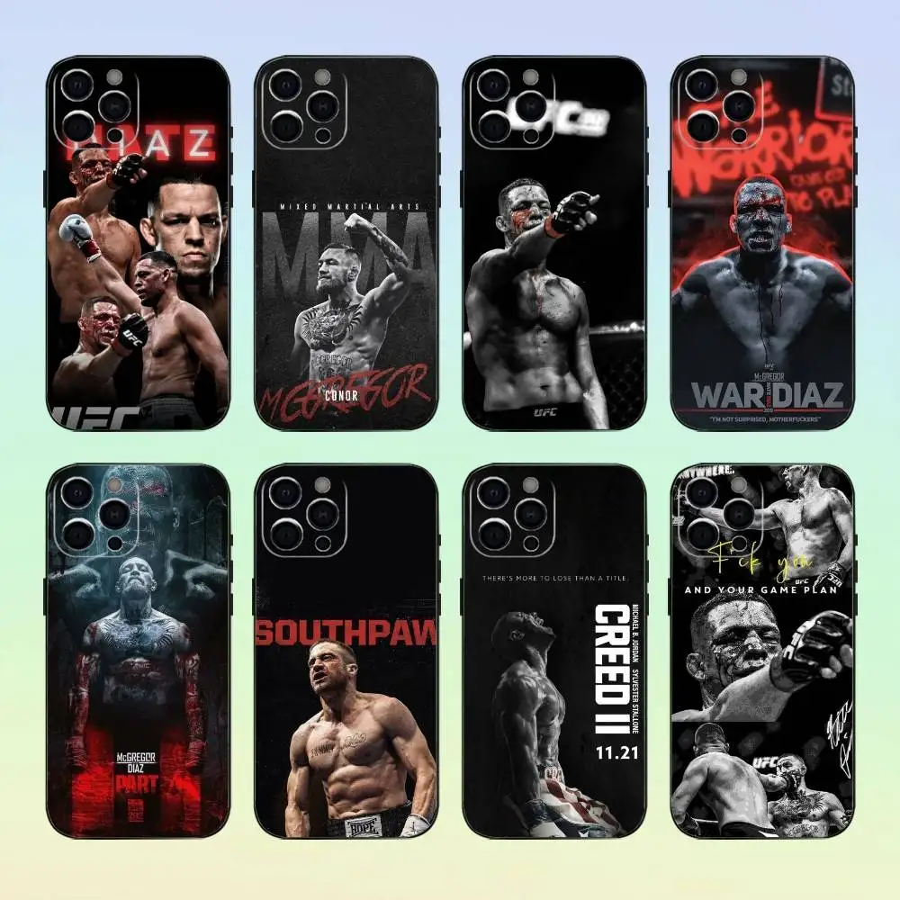 

Nate Diaz Phone Case For iPhone17,16,15,14,13,12,11 Plus,Pro Max Soft Black Cover