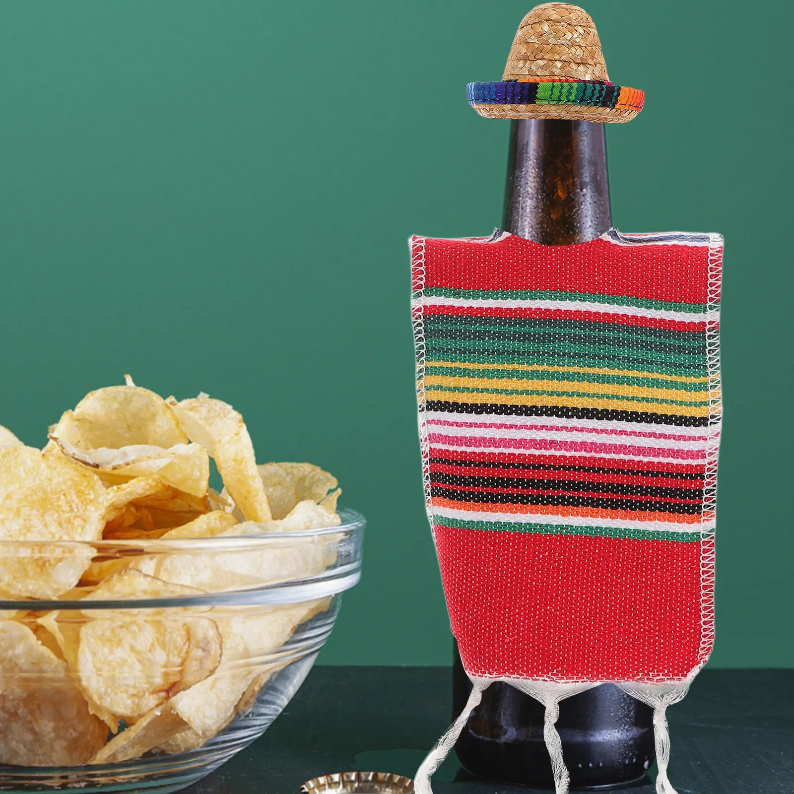 1Set Mexican Bottle Ponchos Se - Wine Beer Hat ulasan dan harga
