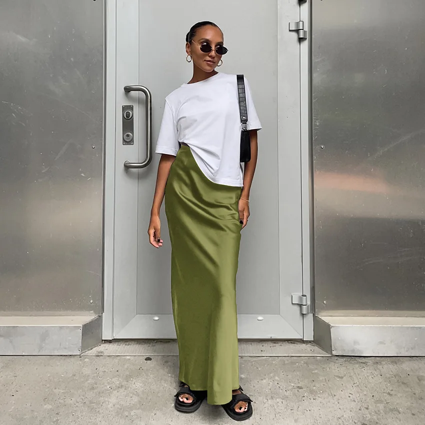 Women Clothing Fashion Sexy Skirt 2024 Female French Temperament Fishtail Skirt Solid Color Minimalist Cool Style Skirt