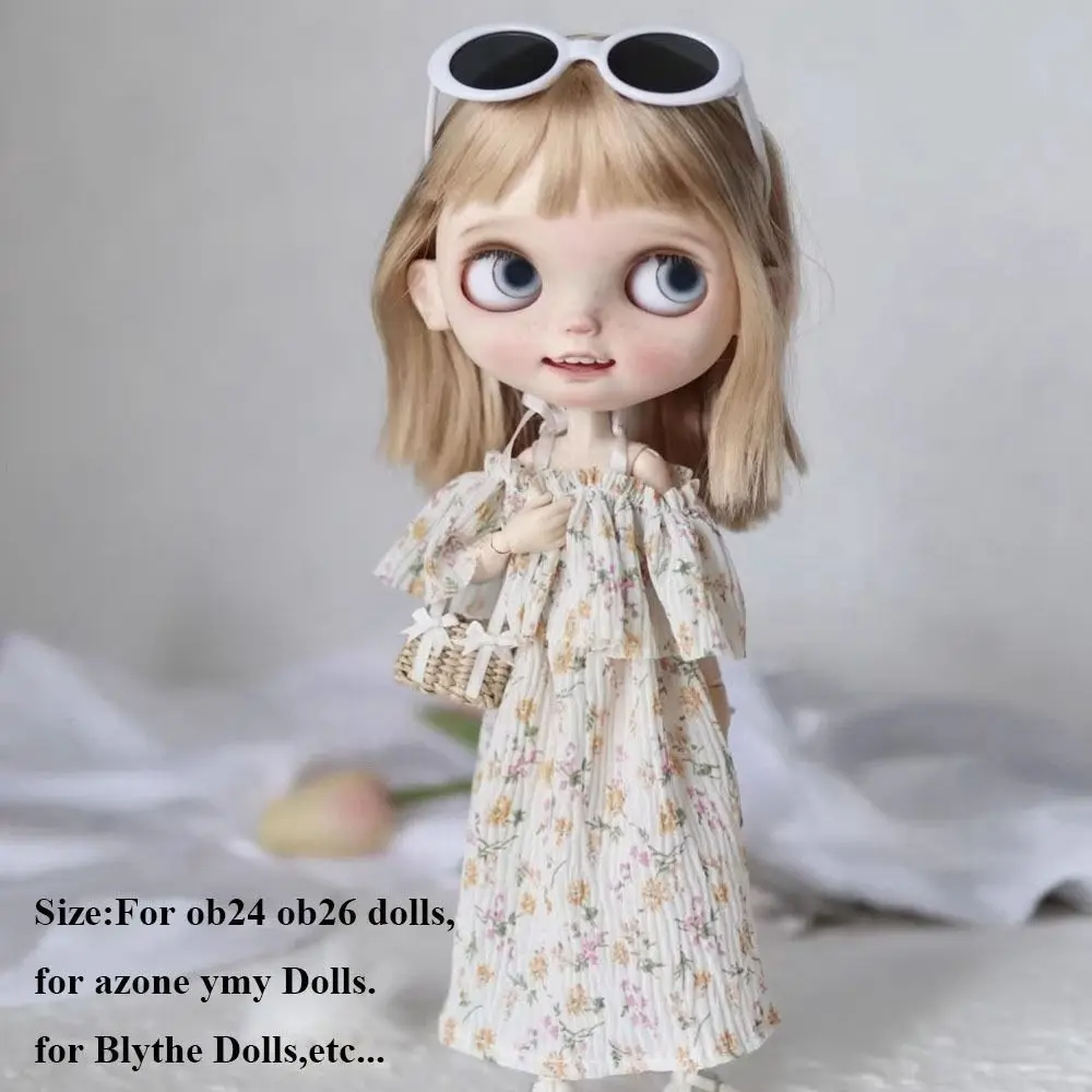 New Fashion Elegant Party Clothes Casual Wears Elegant Sweater Dresses with Glasses hair clips Kids Toys for Blythe Dolls
